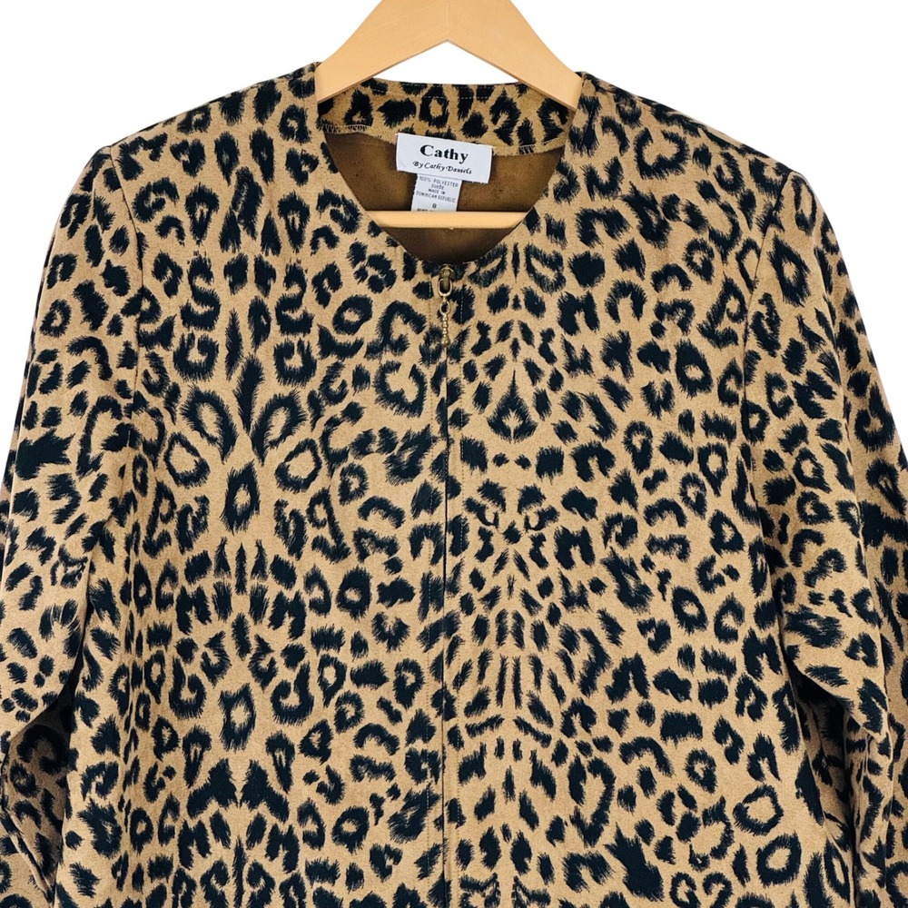 Y2K Leopard Print‎ Jacket Mob Wife Aesthetic Chic Neutral Layering Cheetah Coat